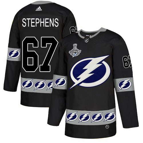 Men Adidas Tampa Bay Lightning #67 Mitchell Stephens Black Authentic Team Logo Fashion 2020 Stanley Cup Champions Stitched NHL Jersey->tampa bay lightning->NHL Jersey